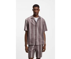 BOSS Camicia relaxed fit in cotone elasticizzato a righe - Style C-LARS-CAMP-262, 50561415 Viola a motivi XXL