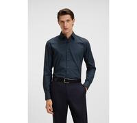 BOSS Camicia slim fit in cotone elasticizzato Oxford con stampa - Style H-HANK-kent-C1-214, 50545102 Blu a motivi 41