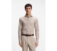 BOSS Camicia slim fit in cotone italiano a quadri - Style L-HAYS-SPREADW-C-252, 50566228 Beige a motivi 38