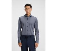 BOSS Camicia slim fit in jersey italiano elasticizzato ad alte prestazioni con stampa - Style P-HANK-spread-C1-222, 50550062 Blu scuro 37