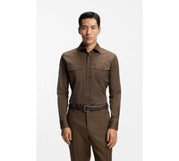 BOSS Camicia slim fit in misto cotone italiano - Style L-HAYS-SPREAD-2P-253, 50555116 Kaki 39