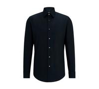 Hugo Boss Camicia slim fit H-HANK Kent popeline cotone elasticizzato facile da stirare Nero 46