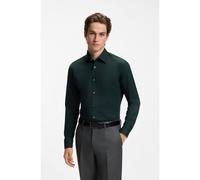 BOSS Camicia slim fit in popeline di cotone elasticizzato facile da stirare - Style H-HANK-kent-C1-214, 50469345 Verde scuro 44