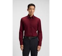 BOSS Camicia slim fit in popeline di cotone elasticizzato facile da stirare - Style H-HANK-kent-C1-214, 50469345 Rosso scuro 41