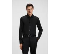 BOSS Camicia slim fit in popeline di cotone elasticizzato facile da stirare - Style H-HANK-kent-C1-214, 50469345 Nero 38
