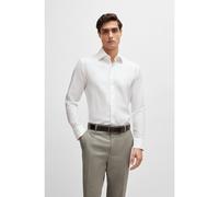 BOSS Camicia slim fit in twill di cotone elasticizzato facile da stirare - Style H-HANK-kent-C1-214, 50470583 Bianco 43