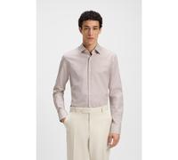 BOSS Camicia slim fit in twill di cotone stampato - Style H-HANK-kent-C1-214, 50545256 Beige a motivi 38