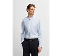 BOSS Camicia slim fit in twill di misto lino a righe - Style H-HANK-standup-214, 50539233 Celeste 39