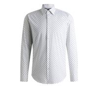 BOSS Camicia Uomo Regular Fit Cotone H JOE Kent C1 214 50539178 Bianco A Motivi