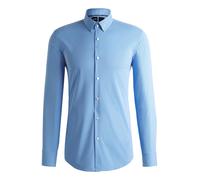 BOSS Camicia da uomo P-HANK-s-C1-222 Slim Fit in tessuto elasticizzato funzionale con strisce, Azzurro450, 48