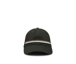 BOSS Cappellino da equitazione in cotone con logo ricamato - Style CAP TAPE PINE GROVE, B7U1602 Verde scuro 55