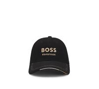 BOSS Cappellino da equitazione in velluto a coste di cotone con logo ricamato - Style CLASSIC CAP CORD BLACK, B6U1601 Nero 57