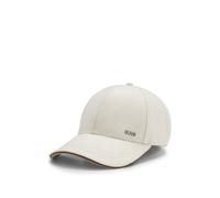 BOSS Cappellino in tela di cotone con rifinitura in pelle - Style Zed-CA-LE, 50562788 Bianco pz.