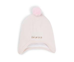 BOSS Cappello per neonati in cotone con pompon e logo ricamato - Style J91150/44LT0, J91150 Rosa chiaro 52