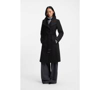 BOSS Cappotto formale in lana vergine e cashmere con cintura - Style Calegan, 50548490 Nero 36