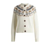 BOSS Cardigan da equitazione con motivo in maglia - Style AURELIA KNITWEAR CARDIGAN, B6W1008 Bianco S