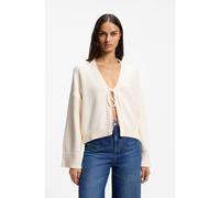 BOSS Cardigan in misto cotone con chiusura frontale a cravatta - Style C_Forleans, 50559827 Colore neutro XS