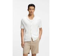 BOSS Cardigan regular fit in cotone a righe - Style C-Neri, 50560492 Bianco XXXL