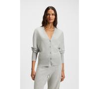 BOSS Cardigan relaxed fit in cashmere con rifiniture a coste - Style Fuvrona, 50548814 Grigio chiaro XXL