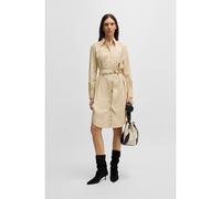 BOSS Chemisier in popeline di cotone con cintura - Style C_Delegant_1, 50540368 Beige chiaro 46