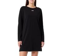 BOSS Camicia da notte a maniche lunghe in cotone elasticizzato con logo stampato - Style CI_Sleepshirt, 50550215 Nero XS