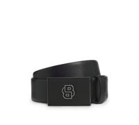 BOSS Cintura in pelle italiana con fibbia con monogramma Double B - Style B_Icon_O-Plq-Sf_Sz35, 50548350 Nero 95