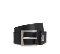 BOSS Cintura in pelle italiana con passante con logo e dettaglio in metallo spazzolato - Style Connio, 50475116 Nero 80