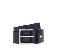 BOSS Cintura in pelle italiana con passante con righe tipiche del marchio - Style Ther-Flag-E_Sz35, 50486839 Blu scuro 85