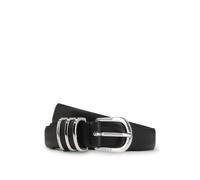 BOSS Cintura in pelle italiana con passante decorativo in metallo - Style Carol-Loops_Sz20, 50548534 Nero 90