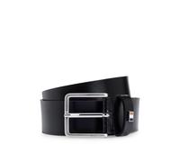 BOSS Cintura in pelle realizzata in Italia con rifinitura con le righe tipiche del marchio - Style Ther-Flag-E_Sz35, 50486839 Nero 95