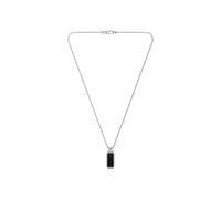 BOSS Collana color argento con catena a maglie quadrate e pendente con inserto nero - Style BENNETT, 58108852 Color argento pz.