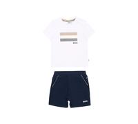 BOSS Set T-shirt e shorts bambini con dettagli a righe tipiche del marchio - Style J52847/84902A, J52847 Blu scuro 81