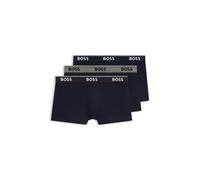 BOSS Confezione da tre boxer in cotone con elastico logato in vita - Style Trunk 3P Power, 50554693 Nero S