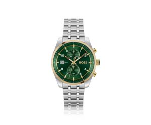 BOSS Cronografo bicolore con quadrante verde - Style SKYTRAVELLER, HB1514195 Argento pz.