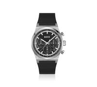 BOSS Cronografo con quadrante color argento e cinturino in pelle nera - Style CANDOR CHRONO, 58244862 Nero pz.
