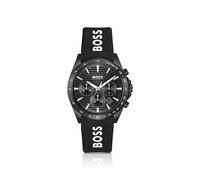 BOSS Cronografo con quadrante nero e cinturino con logo in silicone - Style STRIKE, 58565035 Nero pz.