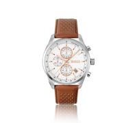 BOSS Grand Prix 44 chronograph watch with perforated leather strap - Style GRAND PRIX 44, 58733300 Marrone pz.