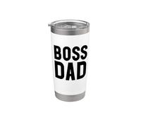 Boss Dad Men Dad Boss Hombre Papa Bossy Daddy Boss Father Bicchiere termico in acciaio inox doppia parete