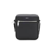 BOSS Reporter bag in pelle martellata con scritta del logo - Style Daxter_NS zip, 50563858 Nero pz.