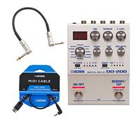 Boss DD-200 Digital Delay - Pedale con effetto delay + cavo BMIDI-1-35 TRS-MIDI + cavo patch Keepdrum