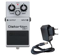 Boss Dispositivo per effetti DS-1 -WH Distortion Pedal Limited Edition con alimentatore Keepdrum 9 V