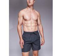 BOSS - Dive - Pantaloncini da bagno color antracite con logo riquadrato-Grigio S