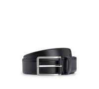 BOSS Cintura in pelle da uomo Erman-L Sz35 realizzata in Italia con logo inciso sulla fibbia, Nero1, 80 cm