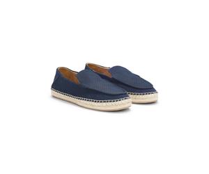 BOSS Espadrillas in pelle scamosciata con suola intermedia in juta - Style Madeira_mocc_sdwv, 50563149 Blu scuro 43