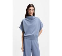 BOSS Felpa a maniche corte con scollatura alta e ampia - Style C_Elaxa, 50553477 Celeste S