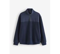 BOSS Felpa BOSS Relaxed Fit con logo e cerniera a un quarto large blu