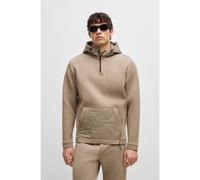 BOSS Felpa con cappuccio, colletto con zip e imbottitura con impunture - Style Sanok Tech Hybrid, 50537421 Beige S