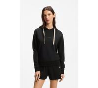 BOSS Felpa con cappuccio con logo e cordini con righe tipiche del marchio - Style CP Stripe_Hoodie, 50524760 Nero S