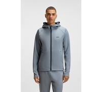 BOSS Felpa con cappuccio e zip con logo riflettente - Style Sicon Active, 50531224 Grigio XL