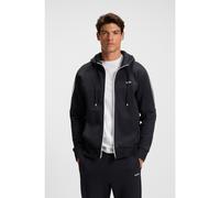 BOSS Felpa con cappuccio e zip in cotone elasticizzato con inserto a righe - Style Saggynos, 50511516 Blu scuro S